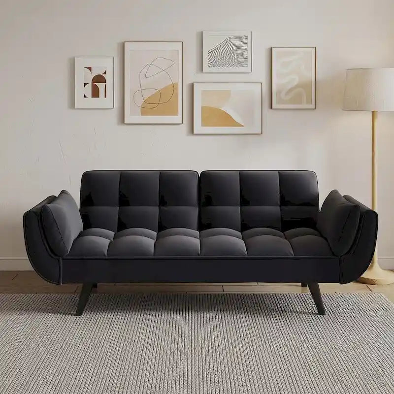 57 Futon Sofa Bed, Convertible Folding Futon Couch Recliner Lounge For Living Room