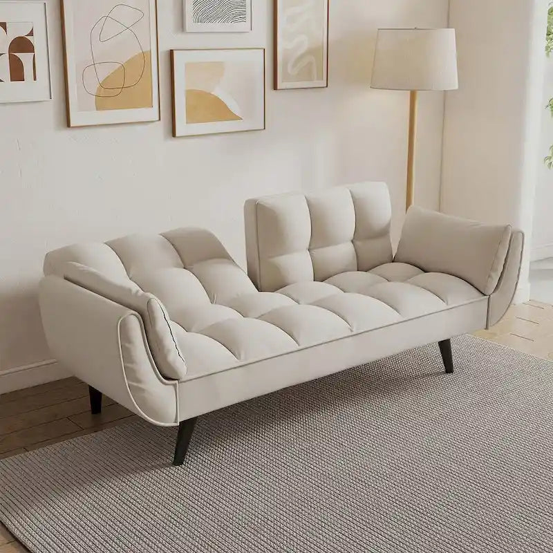 57 Futon Sofa Bed, Convertible Folding Futon Couch Recliner Lounge For Living Room