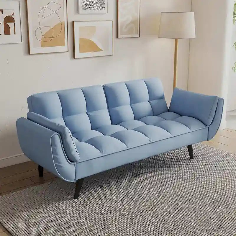57 Futon Sofa Bed, Convertible Folding Futon Couch Recliner Lounge For Living Room