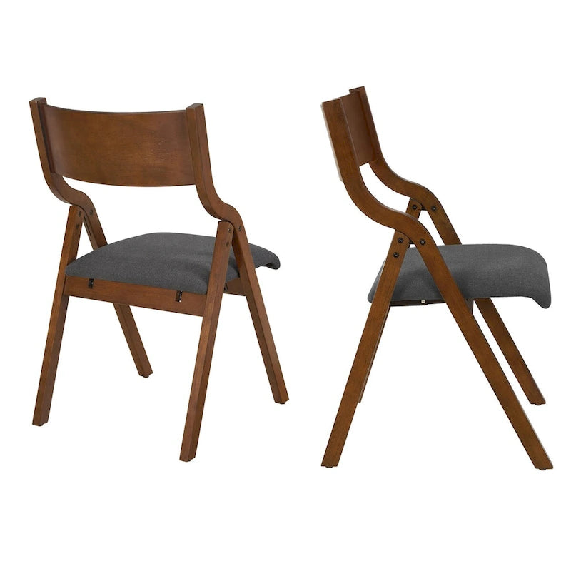 Upholstered folding Dining chair set of 2