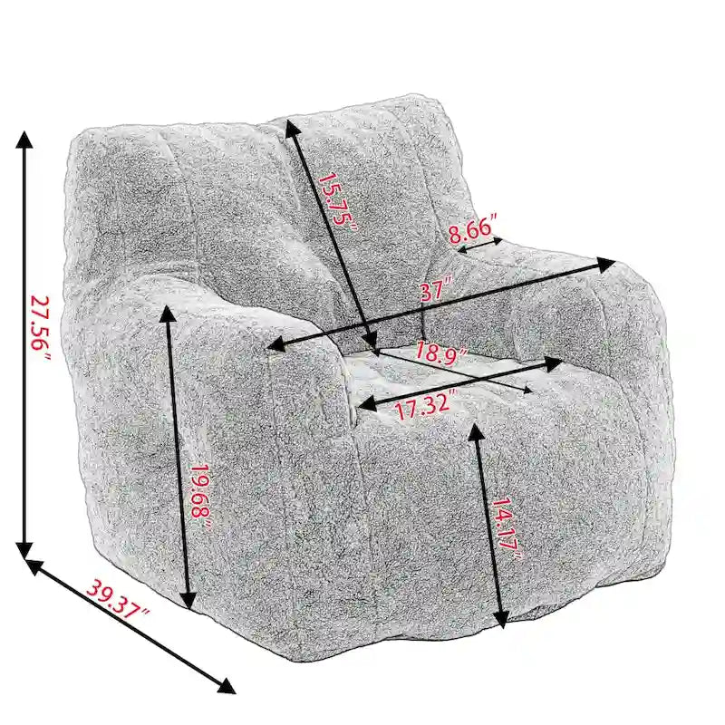 Soft Cotton Linen Fabric Bean Bag Chair Filled with Memory Sponge