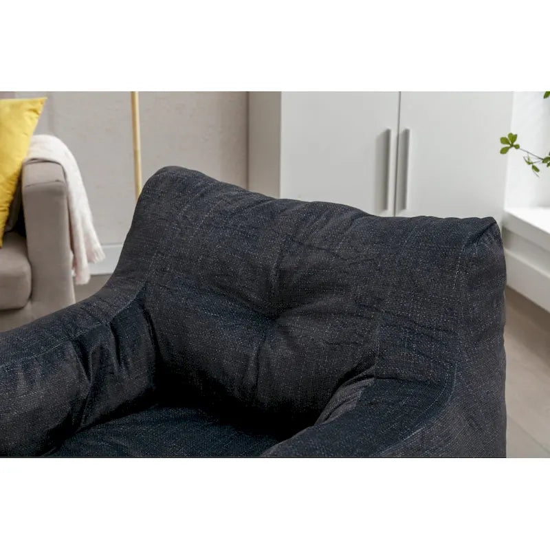 Soft Cotton Linen Fabric Bean Bag Chair Filled with Memory Sponge