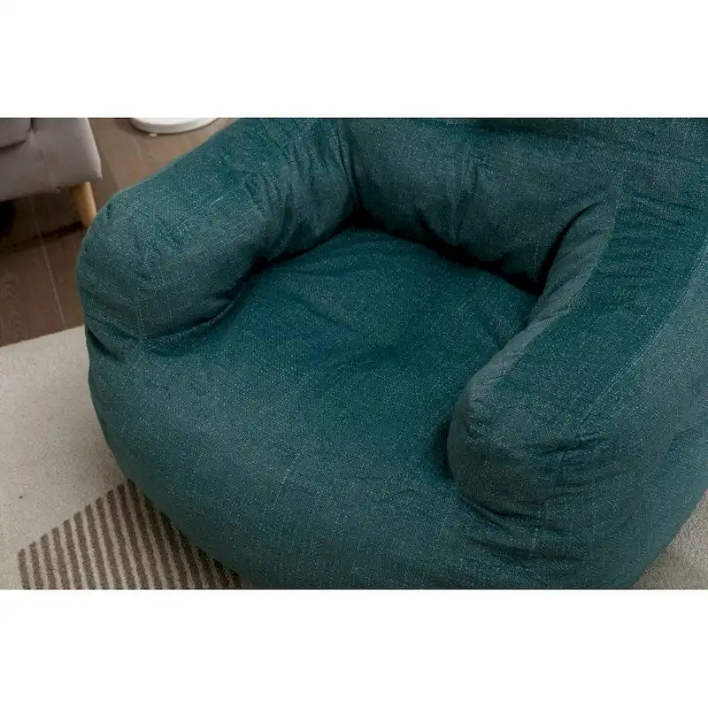 Soft Cotton Linen Fabric Bean Bag Chair Filled with Memory Sponge