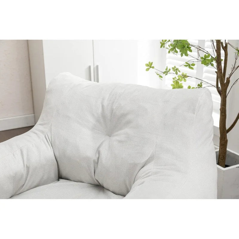 Soft Cotton Linen Fabric Bean Bag Chair Filled with Memory Sponge