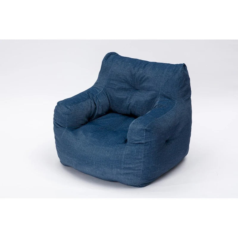 Soft Cotton Linen Fabric Bean Bag Chair Filled with Memory Sponge