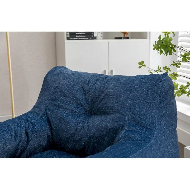Soft Cotton Linen Fabric Bean Bag Chair Filled with Memory Sponge