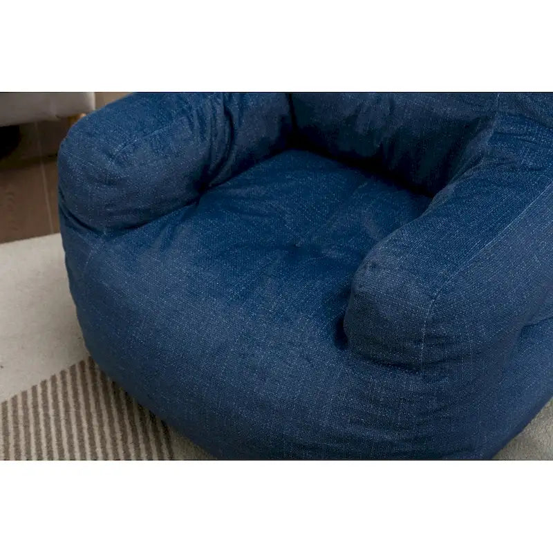 Soft Cotton Linen Fabric Bean Bag Chair Filled with Memory Sponge
