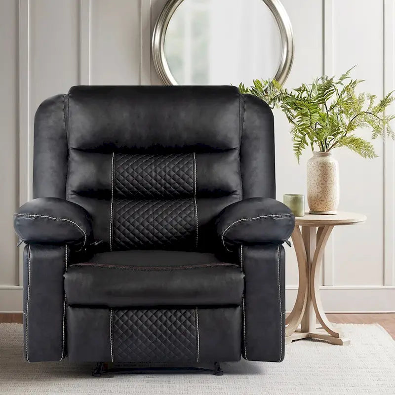 Breathable Leather Massage Recliner Chair Manual Living Room Reclining Sofa
