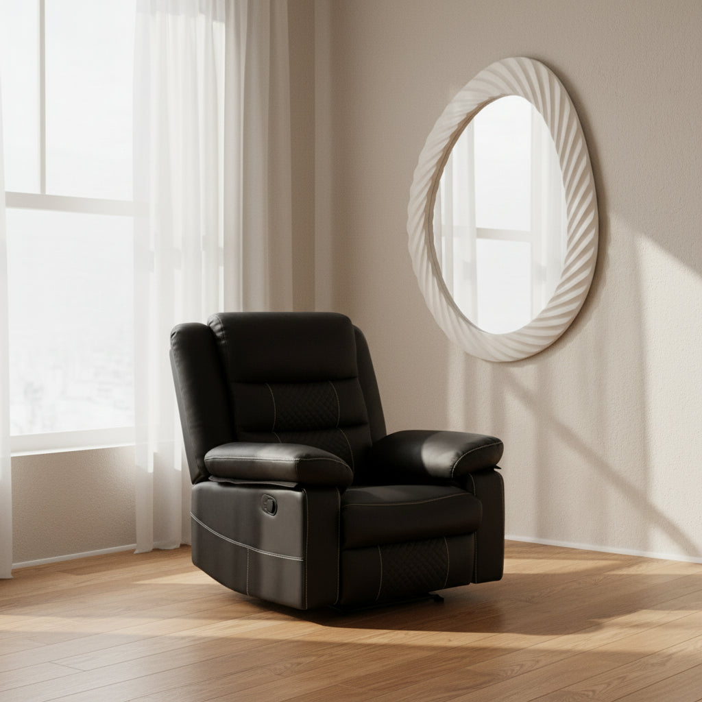 Breathable Leather Massage Recliner Chair Manual Living Room Reclining Sofa