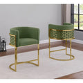 29 Gold Chrome Upholstered Barstools Set of 2. - N/A